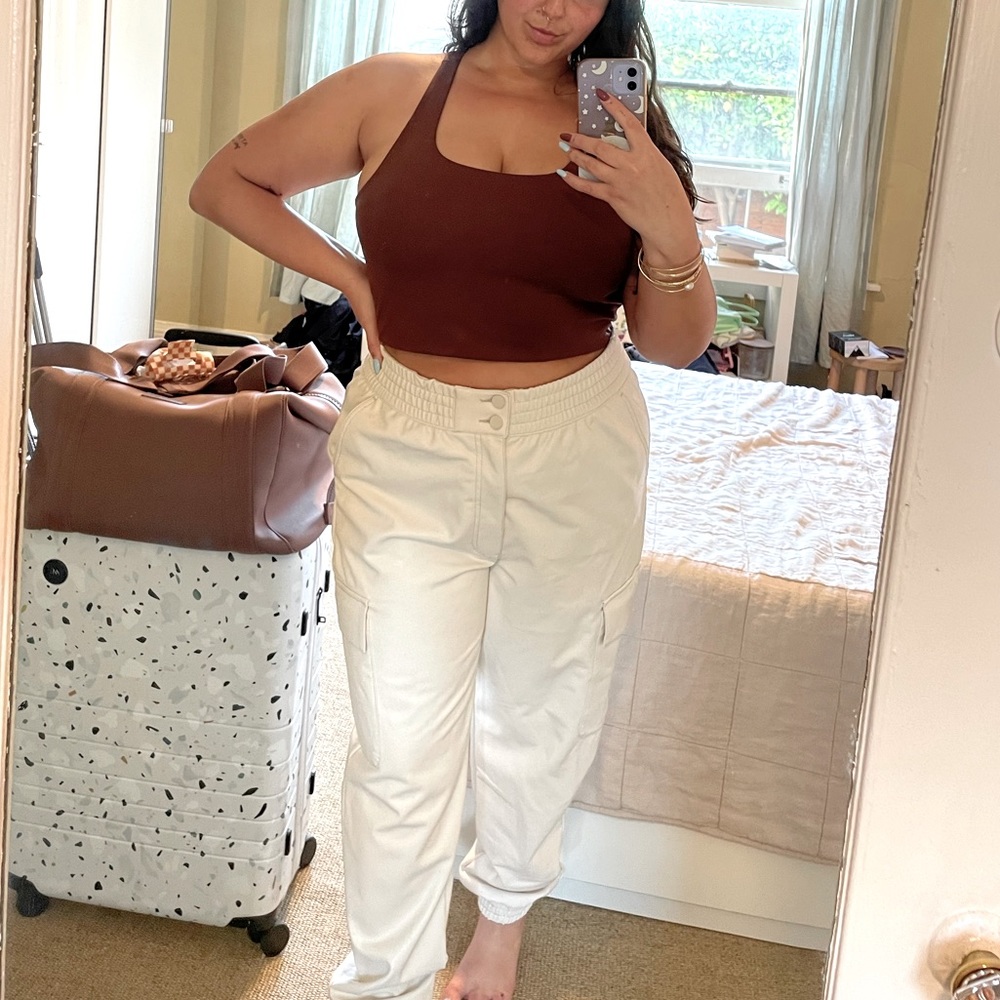 A&F Vegan Leather Joggers